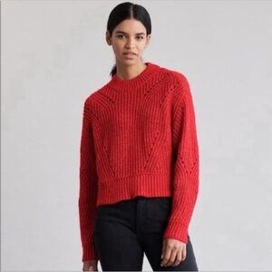 Elizabeth and James Knit Long Sleeve Red Oversized Sweater size XS
